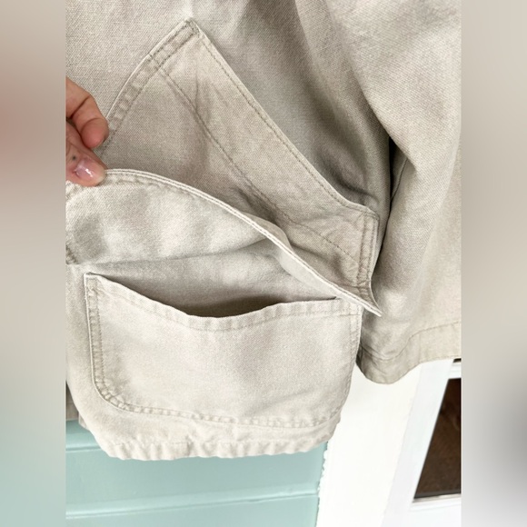 LL Bean vintage field jacket chore coat cotton canvas corduroy collar fall M/L - Picture 5 of 11